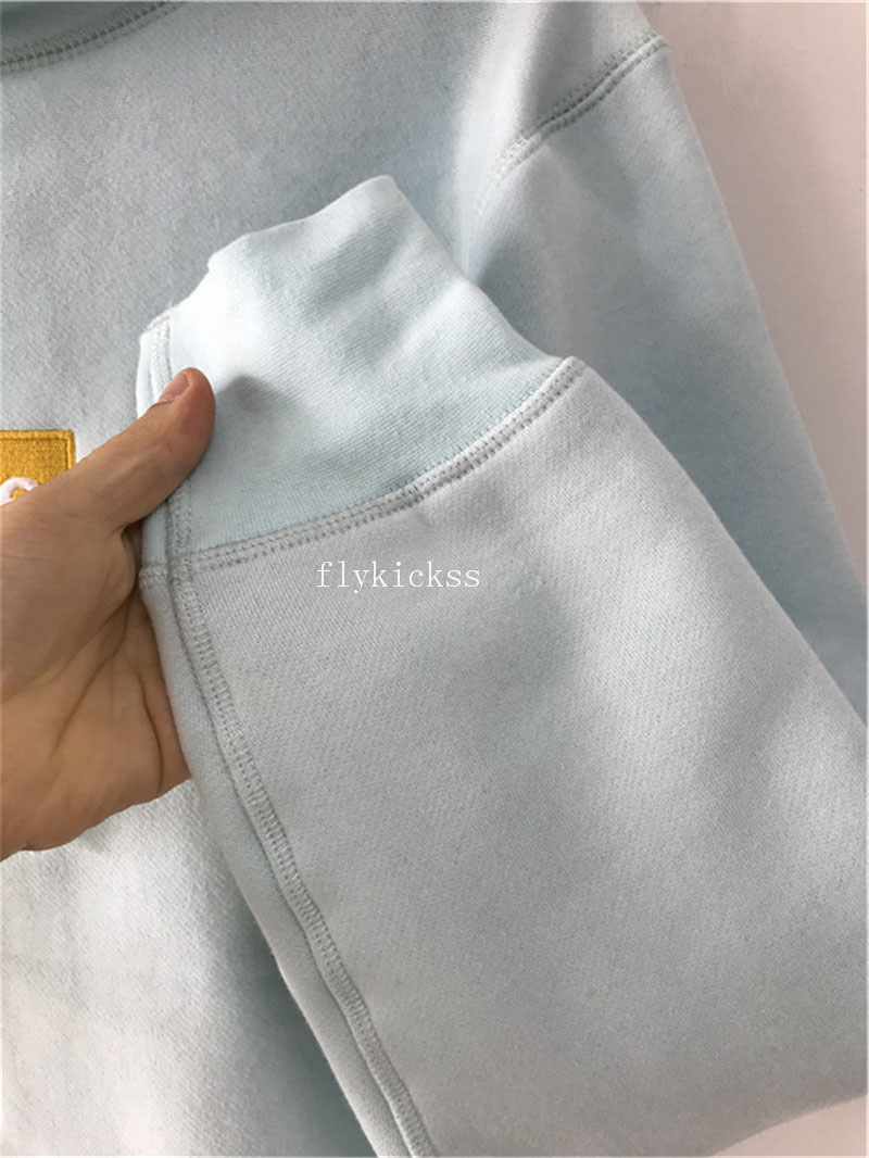 Supreme Ice Blue Hoodie With Yellow Box Logo